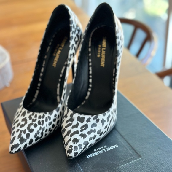 Saint Laurent white leopard heel - Picture 5 of 5